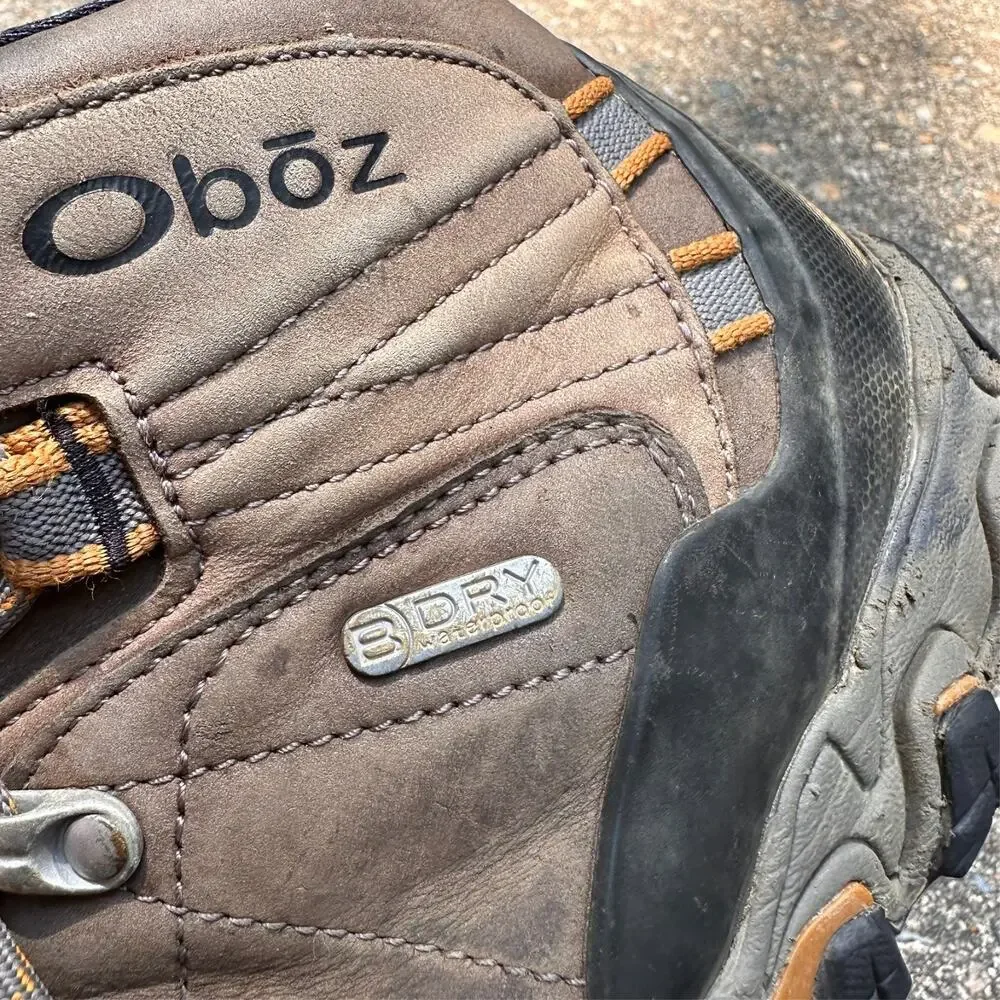 Oboz Bridger Mid Waterproof Hiking Boots Men's 9.5 B-Dry Brown Leather Lace Up